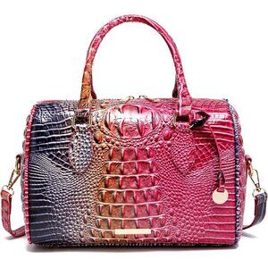 Top-Handle Crocodile Purses Crossbody Leather Large Capacity with Shoulder Strap